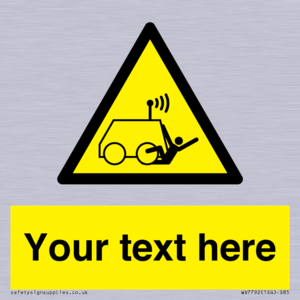 Custom warning run over by operator controlled machine